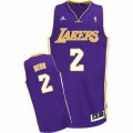 Mens Adidas Los Angeles Lakers #2 Luol Deng Swingman Purple Road NBA Jersey