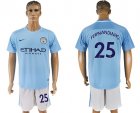 2017-18 Manchester City 25 FERNANDINHO Home Soccer Jersey