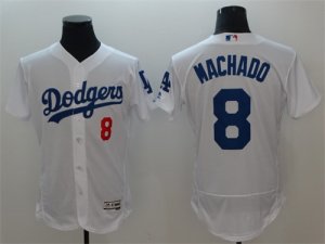 Dodgers #8 Manny Machado White Flexbase Jersey