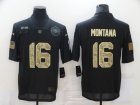 Nike 49ers #16 Joe Montana Black Camo 2020 Salute To Service Limited Jersey