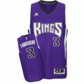 Mens Adidas Sacramento Kings #3 Skal Labissiere Swingman Purple Road NBA Jersey