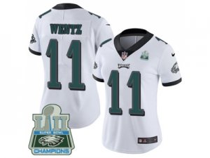 Womens Nike Philadelphia Eagles #11 Carson Wentz White Super Bowl LII Champions Stitched NFL Vapor Untouchable Limited Jersey