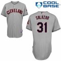 Men's Majestic Cleveland Indians #31 Danny Salazar Authentic Grey Road Cool Base MLB Jersey