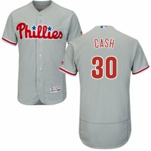 Men\'s Majestic Philadelphia Phillies #30 Dave Cash Grey Flexbase Authentic Collection MLB Jersey