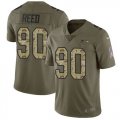 Nike Seahawks #90 Jarran Reed Olive Camo Salute To Service Limited Jersey