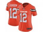 Women Nike Cleveland Browns #12 Josh Gordon Vapor Untouchable Limited Orange Alternate NFL Jersey