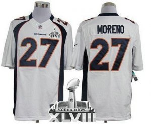 Nike Denver Broncos #27 Knowshon Moreno White Super Bowl XLVIII NFL Limited Jersey