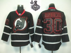 NHL New Jersey Devils 30 Martin Brodeur black ice 2012 Stanley Cup Finals Hockey Jersey