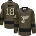 St. Louis Blues #18 Tony Twist Green Salute to Service Stitched NHL Jersey