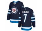 Men Adidas Winnipeg Jets #7 Keith Tkachuk Navy Blue Home Authentic Stitched NHL Jersey