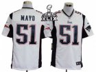 2015 Super Bowl XLIX Nike NFL New England Patriots #51 Jerod Mayo White Game Jerseys