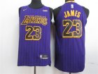 Lakers #23 Lebron James Purple 2018-19 City Edition Nike Authentic Jersey