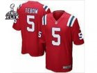 2015 Super Bowl XLIX Nike NFL New England Patriots #5 Tim Tebow red Jerseys(Game)