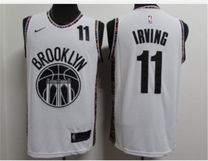 Nets #11 Kyrie Irving White 2020-2021 City Edition Nike Swingman