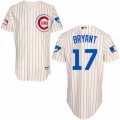 Mens Majestic Chicago Cubs #17 Kris Bryant Authentic Cream 1969 Turn Back The Clock MLB Jersey