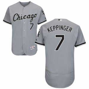 Men\'s Majestic Chicago White Sox #7 Jeff Keppinger Grey Flexbase Authentic Collection MLB Jersey