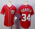 Nationals #34 Bryce Harper Red Youth New Cool Base Jersey