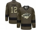 Mens Reebok Minnesota Wild #12 Eric Staal Authentic Green Salute to Service NHL Jersey