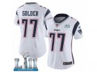 Women Nike New England Patriots #77 Nate Solder White Vapor Untouchable Limited Player Super Bowl LII NFL Jersey