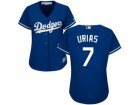 Women Los Angeles Dodgers #7 Julio Urias Blue Alternate Stitched MLB Jersey