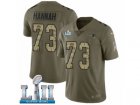 Men Nike New England Patriots #73 John Hannah Limited Olive Camo 2017 Salute to Service Super Bowl LII NFL Jersey