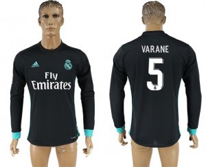 2017-18 Real Madrid 5 VARANE Away Long Sleeve Thailand Soccer Jersey