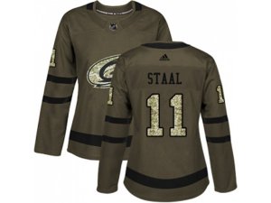 Women Adidas Carolina Hurricanes #11 Jordan Staal Green Salute to Service Stitched NHL Jersey