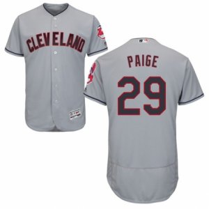 Men\'s Majestic Cleveland Indians #29 Satchel Paige Grey Flexbase Authentic Collection MLB Jersey