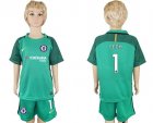 2017-18 Chelsea 13 COURTOIS Green Goalkeeper Youth Soccer Jersey