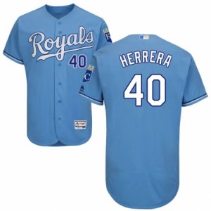 Men\'s Majestic Kansas City Royals #40 Kelvin Herrera Light Blue Flexbase Authentic Collection MLB Jersey
