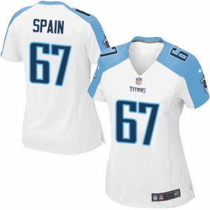 Women\'s Nike Tennessee Titans #67 Quinton Spain Limited White NFL Jersey