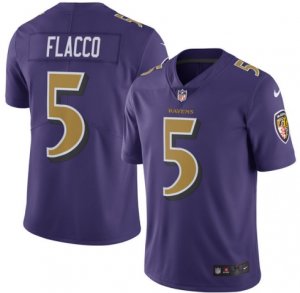 Mens Baltimore Ravens #5 Joe Flacco Nike Purple Color Rush Limited Jersey