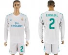 2017-18 Real Madrid 2 CARVAJAL Home Long Sleeve Soccer Jersey