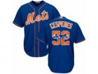 Mens Majestic New York Mets #52 Yoenis Cespedes Authentic Royal Blue Team Logo Fashion Cool Base MLB Jersey