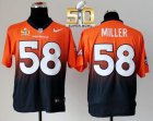 Nike Denver Broncos #58 Von Miller Orange Navy Blue Super Bowl 50 Men Stitched NFL Elite Fadeaway Fashion Jersey