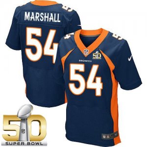Nike Denver Broncos #54 Brandon Marshall Navy Blue Alternate Super Bowl 50 Men Stitched NFL New Elite Jersey