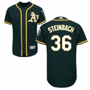 Men\'s Majestic Oakland Athletics #36 Terry Steinbach Green Flexbase Authentic Collection MLB Jersey