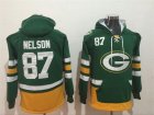 Green Bay Packers #87 Jordy Nelson Green All Stitched Hooded Sweatshirt