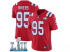 Men Nike New England Patriots #95 Derek Rivers Red Alternate Vapor Untouchable Limited Player Super Bowl LII NFL Jersey