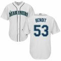 Mens Majestic Seattle Mariners #53 Joaquin Benoit Authentic White Home Cool Base MLB Jersey