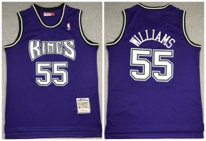Men\'s Sacramento Kings Purple #55 Jason Williams 1998-99 Throwback Stitched NBA Jersey