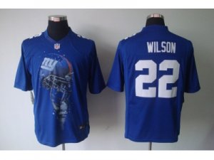 Nike NFL New York Giants #22 Wilson Blue Jerseys(Helmet Tri-Blend Limited)