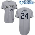 Men's Majestic Chicago White Sox #24 Joe Crede Authentic Grey Road Cool Base MLB Jersey