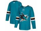 Men Adidas San Jose Sharks Blank Teal Home Authentic Stitched NHL Jersey