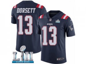 Youth Nike New England Patriots #13 Phillip Dorsett Limited Navy Blue Rush Vapor Untouchable Super Bowl LII NFL Jersey