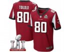 Mens Nike Atlanta Falcons #80 Levine Toilolo Elite Red Team Color Super Bowl LI 51 NFL Jersey