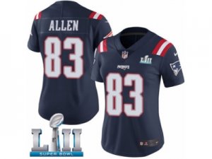 Women Nike New England Patriots #83 Dwayne Allen Limited Navy Blue Rush Vapor Untouchable Super Bowl LII NFL Jersey