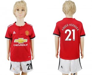 2017-18 Manchester United 21 NDER HERRER Home Youth Soccer Jersey