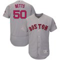 Red Sox #50 Mookie Betts Gray 150th Patch FlexBase Jersey