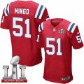 Mens Nike New England Patriots #51 Barkevious Mingo Elite Red Alternate Super Bowl LI 51 NFL Jersey